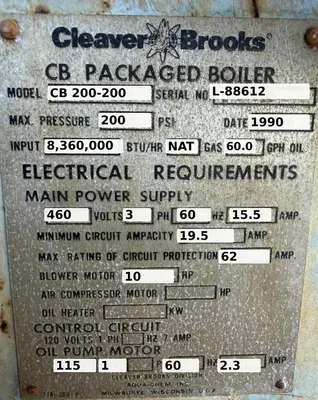 Used 1990 CLEAVER BROOKS CBEX-E-700-700-150ST Boilers Texas US | C3 SURPLUS LLC #1399308