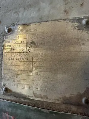 USED WESTINGHOUSE INDUCTION MOTOR