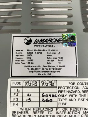 La MARCHE INVERTAVOLT A31-1.5K-24V-A6-12L-00810 Inverter 24VDC 120VAC 1PH