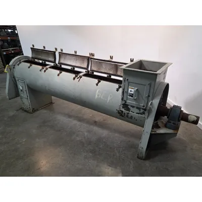 Used 24" Dia. X 10'L Mild Steel Continuous Process Paddle Mixer Pug Mill