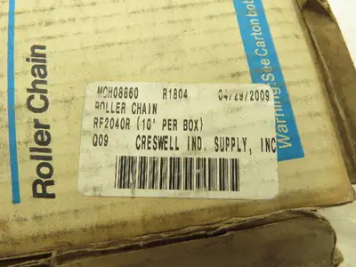 Tsubaki RF2040R RA Chain 10' Long Conveyor Double Pitch 1"