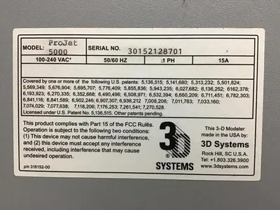 USED 3D SYSTEMS PROJET 5000
