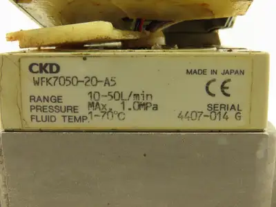CKD Fluerex WFK7050-20-A5 Karman Vortex Flow Meter Sensor 10-50L/min 3/4" *Read*