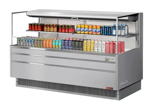 Turbo Air TOM-72L-UF-S-2S-N 70 3/4" Horizontal Open Air Cooler w/ (2) Levels, 220v/1ph