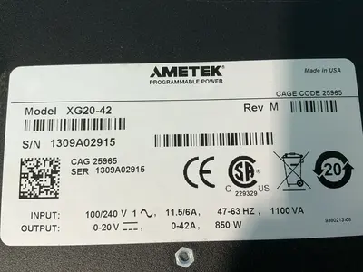 Used AMETEK XG2042 Single Output Power Supplies Ohio US | HGR 24 #1463411