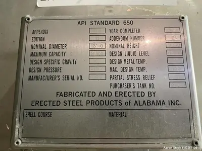 Used 14,000 Gallon 316L Stainless Steel Vertical Tank – Erected Steel Products, API-650, Side Agitator