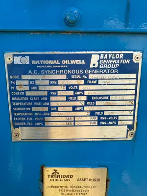 Used NATIONAL OILWELL S4570LU597A Generators Texas US | Oil The Woodlands Group #1501139