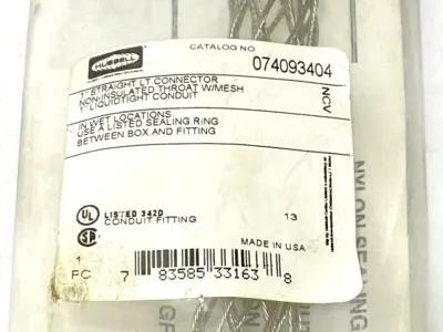 New | in-Stock Hubbell Kellems Liquidtight Conduit Wire Grip Straight 1" Electrical Fittings Michigan US | Maverick Industrial Sales #1391291
