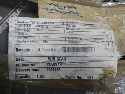 Alfa Laval PE5897-1 Sun Gear 8.312" L 3.5" ID Rusty New