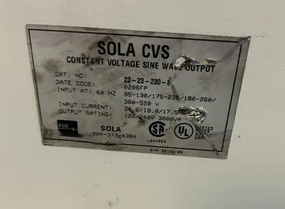 Used SOLA 23-23-230-8 Miscellaneous Equipment (Electrical & Power) Ohio US | Surplus Asset Holdings #1364341
