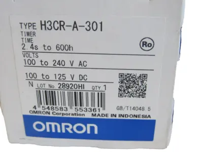 NEW OMRON H3CR-A-301 SOLID STATE TIMER 100-240V H3CRA301