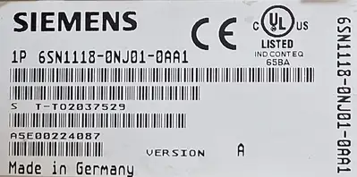 Siemens 6SN1118-0NJ01-0AA1 / 6SN1123-1AA00-0BA1 power Module (BIN555)