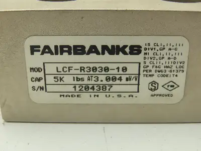 Fairbanks LCF-R3030-10 Floor Scale Load Cell Sensor 5K 5000 Lb Cap