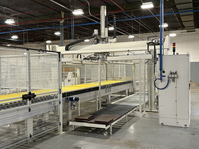 Stefani Evolution SSB Double-Sided Edgebander w/ Mahros Automatic Vacuum Loading & Unloading