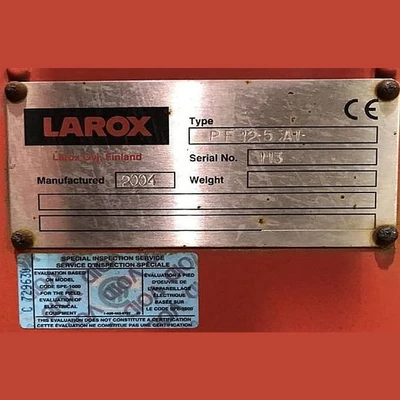 Larox PF 12 Series Pressure Filter