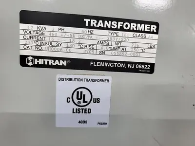 Used HITRAN UH006-00 Distribution Transformers Pennsylvania US | Hildebrand Machinery Co. #1486031