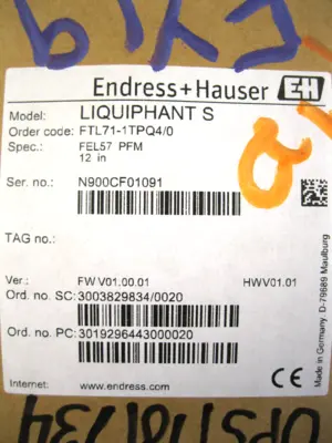 NEW Endress Hauser FTL71-1TPQ4/0