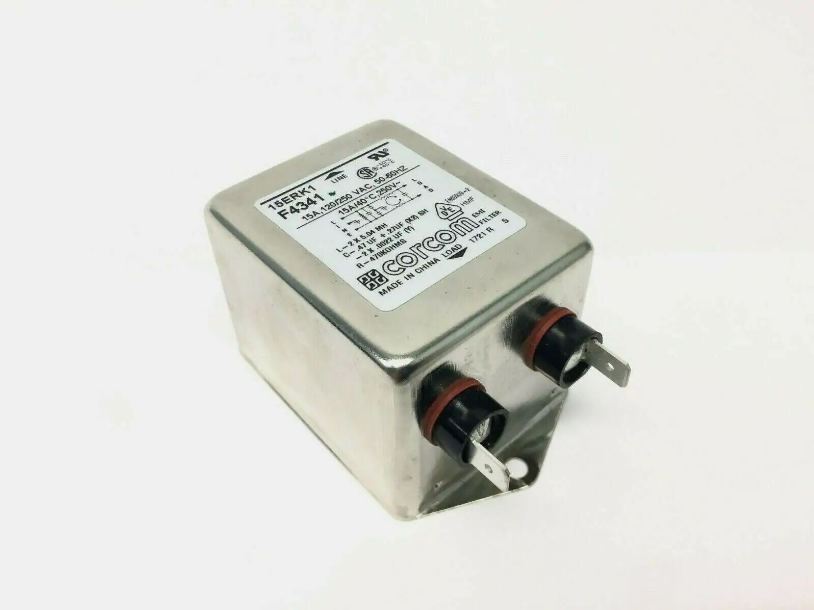 Used Corcom Power Line Filter 15A, 120/250 VAC, 50-60 Hz Misc Electrical & Power Parts Michigan US | Maverick Industrial Sales #1401721