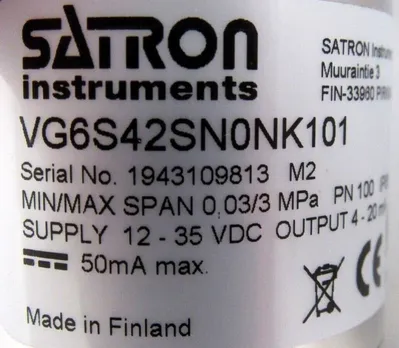 NEW SATRON VG6S42SN0NK101 PRESSURE TRANSMITTER
