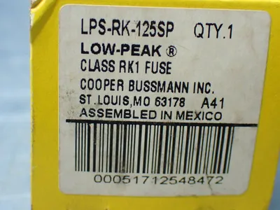 New | in-Stock BUSSMANN LPSRK125SP Fuses | HGR 24 #742679