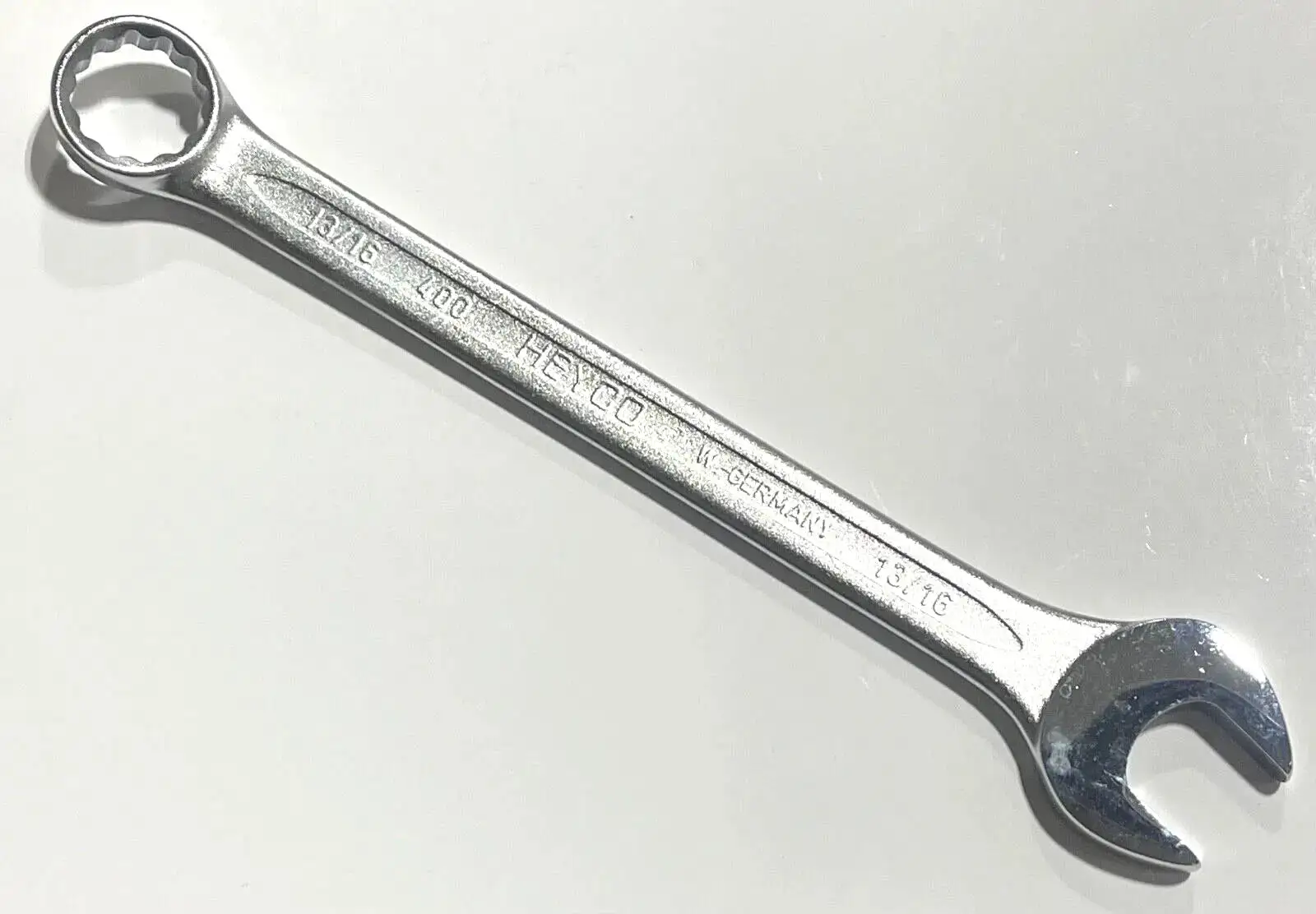 HEYCO 13/16" Combination Wrench 12 Point Satin Chrome Finish Narrow Profile