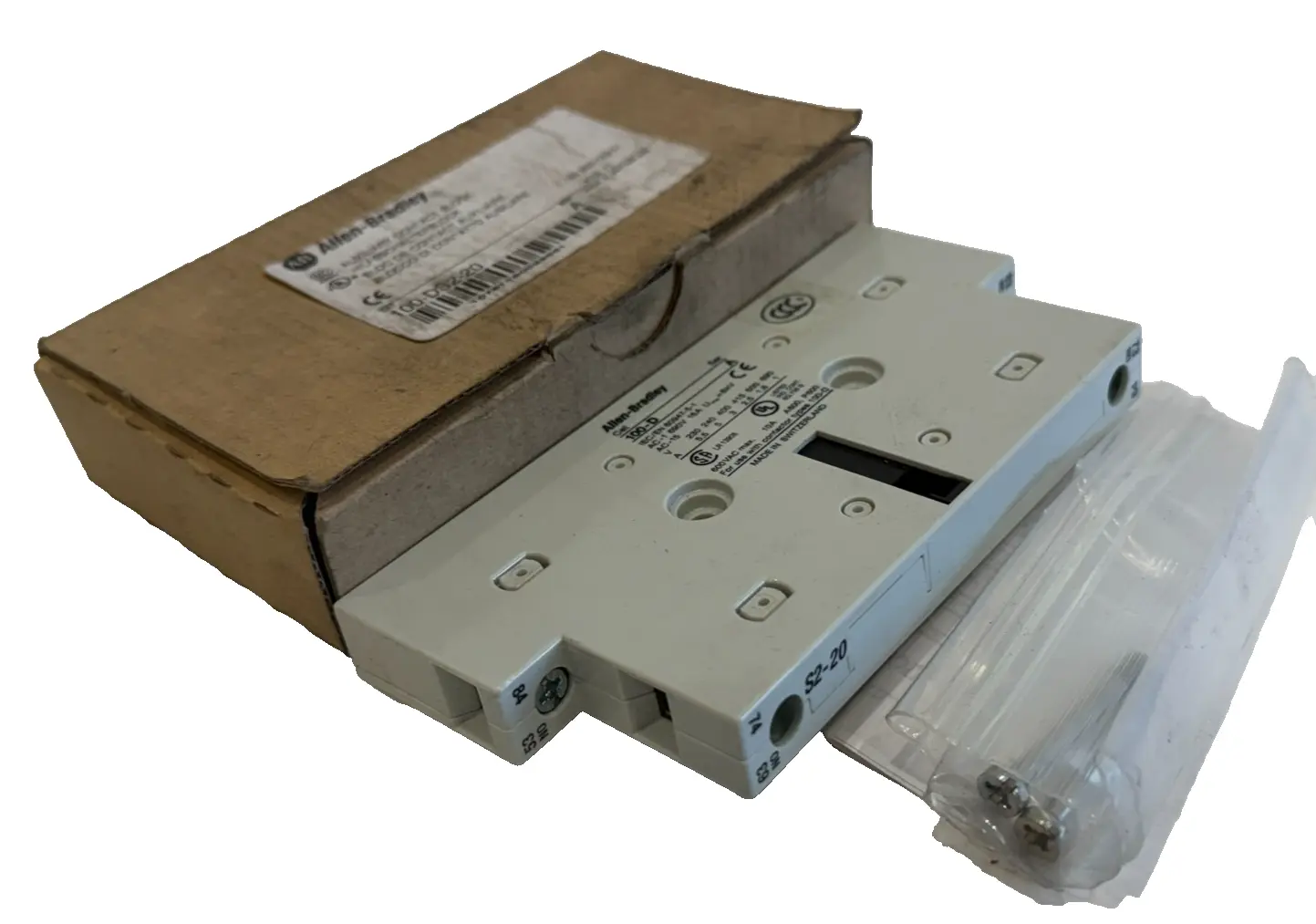 ALLEN BRADLEY 100-DS2-20 AUXILIARY CONTACT BLOCK 100DS220 NEW, SURPLUS