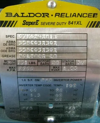 NEW BALDOR ECP83774T-4 MOTOR 10HP 460V 215T 07K629X813 1-3/8" DIA.