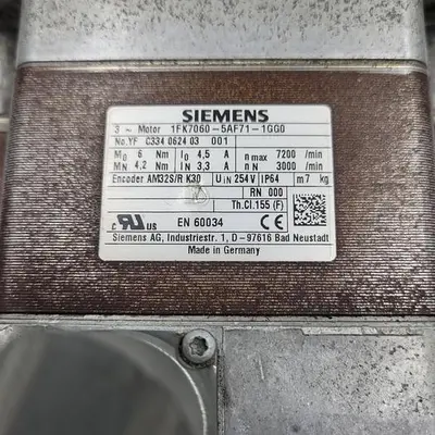 New | in-Stock SIEMENS 1FK7060-5AF71-1000 SIEMENS - SERVO MOTOR Servo Motors Michigan US | ND Industrial Surplus #1208589