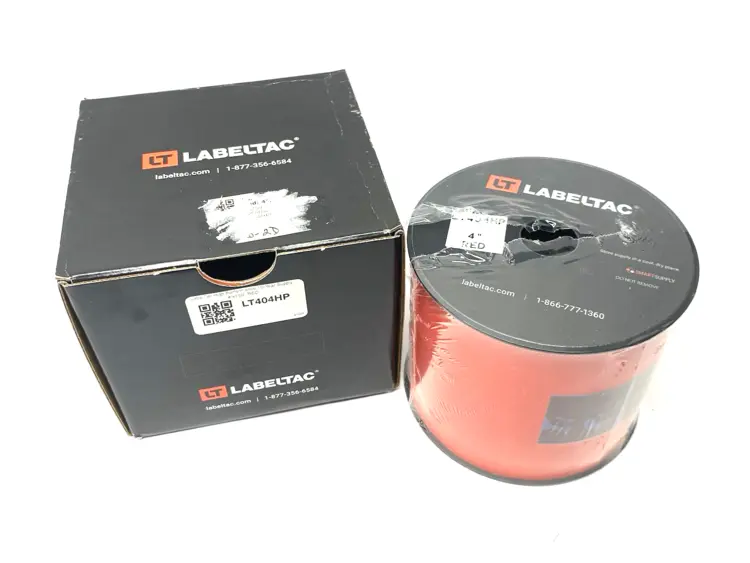 Used LABELTAC PRO MODEL HIGH PERF. 10 YEAR VINYL LABEL RED, 4" X 150'/ROLL Blank Label Michigan US | Maverick Industrial Sales #1093058