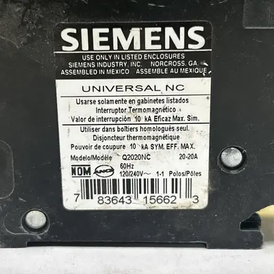 Used SIEMENS Q2020NC Circuit Breakers | Surplus Asset Holdings #1189212