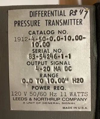 New | in-Stock LEEDS & NORTHRUP 1912-4-50-0.0-10.00-10.00 Pressure Transmitters Ohio US | Surplus Asset Holdings #1242433