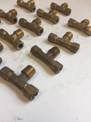 *New* Brass 1/4 X 1/4 Male Brass Tee Forged (Lot Of 13) *Warranty*Fast Shipping*