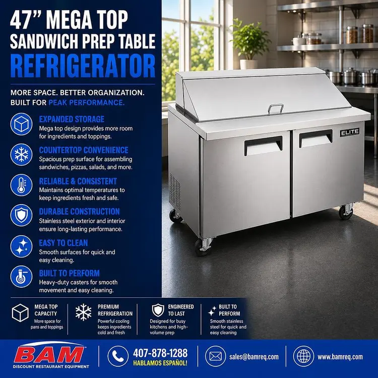 New | in-Stock ELITE _UNKNOWN_ Food Prep Tables Florida US | BAM Discount Restaurant Equipment #1296448