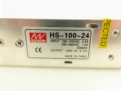 JM MV WELL HS-100-24 Switching Mode Power Supply IN 120/240V Out 24VDC 4.5A