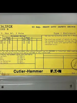 USED CUTLER HAMMER DH362FGK
