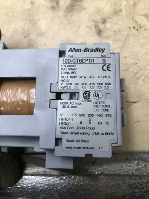 Allen-Bradley 100-C16D*01 Series B Contactor 30A 600VAC / 24V Coil