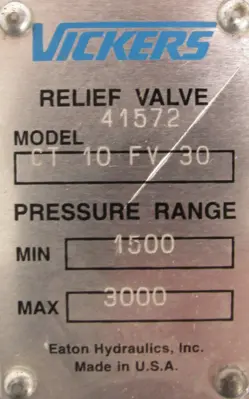 NEW VICKERS CT-10-FV-30 RELIEF VALVE 41572 CT10FV30