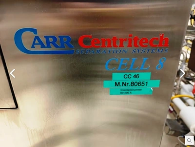 (3) Carr Centritech Cell 8 separation systems, 316L SS.