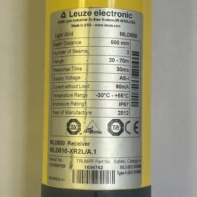 Used LEUZE ELECTRONIC MLD510-XR2L/A.1 Light Curtains & Grids Ohio US | Surplus Asset Holdings #1295706