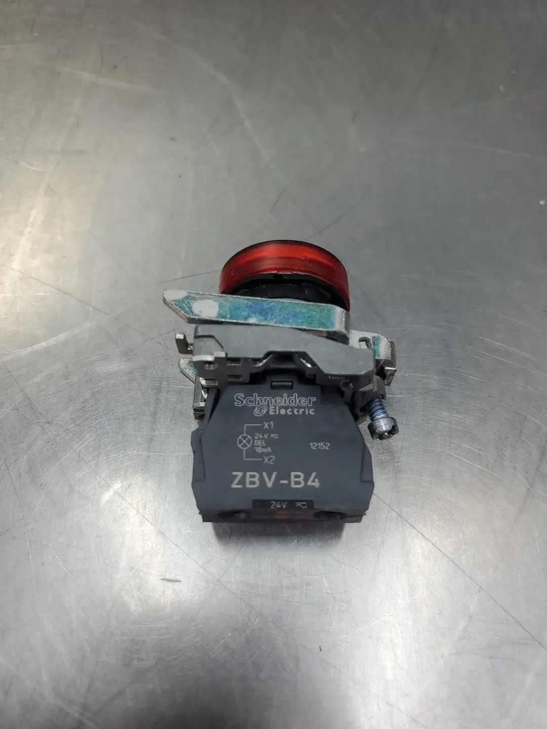 USED Schneider Electric ZBV-B4 Red LED 24V Illuminated Momentary Push Button