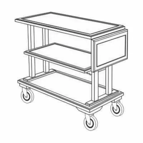 Forbes Industries Room Service Cart w/ (3) Shelves & Drop Leaf - 37 1/2"L x 18"W x 32 1/2"H, Wood (5535)