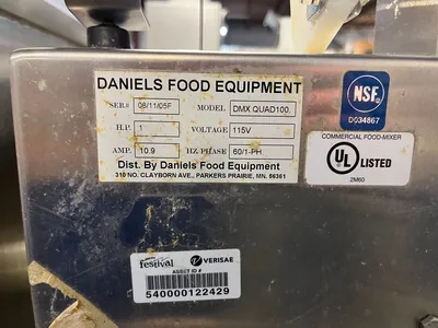 USED DANIELS FOOD EQUIPMENT DMX QUAD 100