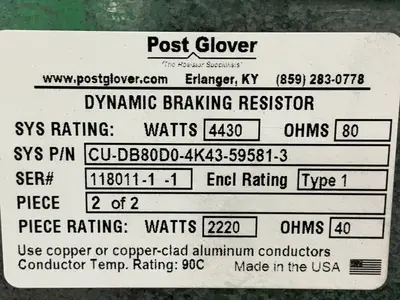 Used POST GLOVER CUDB80D04K43595813 Resistors Ohio US | HGR 24 #1547225