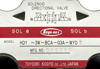 NEW TOYOOKI KOGYO HD1-3W-BCA-03A-WYD2 DIRECTIONAL SOLENOID VALVE 6A9260