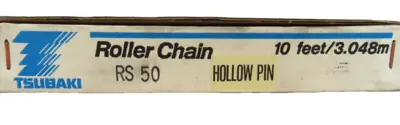 NEW TSUBAKI RS50 ROLLER CHAIN 10FT HOLLOW PIN