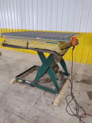3500 LB X 60" X 48" SOUTHWORTH MODEL #LS4-36 HYDRAULIC SCISSOR LIFT TABLE, 110V SINGLE PHASE: STOCK #20921