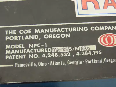 Coe NPC-1 Hall Systems Ranger Helium Neon Laser Unit 3mW max