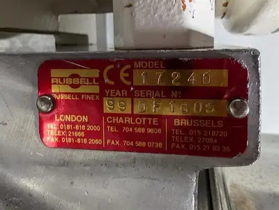 Russel Finex model 17240 22" diameter single deck sifter