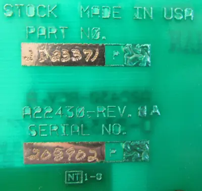 USED STOCK EQUIPMENT 2D23371P CONTROL PANEL A22430 D-23347 2-A22711