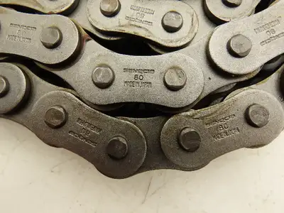 Senqcia #80 Transmission Roller Chain 1" Pitch 10'L Single Strand Riveted